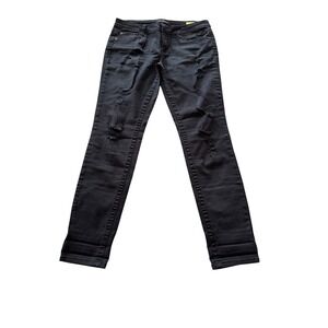 Almost Famous Black Distressed Skinny Jeans Size 11 Mid Rise Stretch Denim